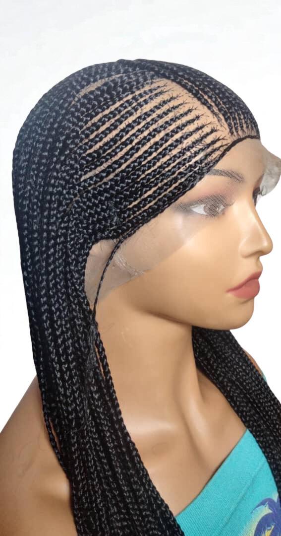 Braided Wig. Cornrow Banana Braids. Full Lace Baby Hair. Lemonade Braids