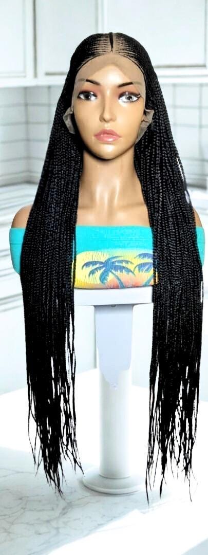 Handmade Braided Wig. Cornrow with Individual Box Braids. Full Lace with Baby Hair
