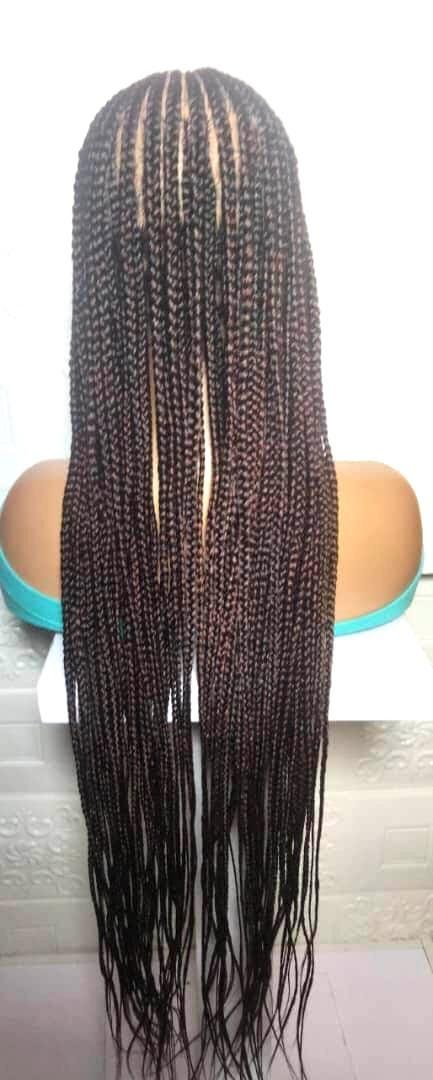 Handmade Ghana Cornrow Braided Wig: Full Lace, Baby Hair, Lemonade Braids