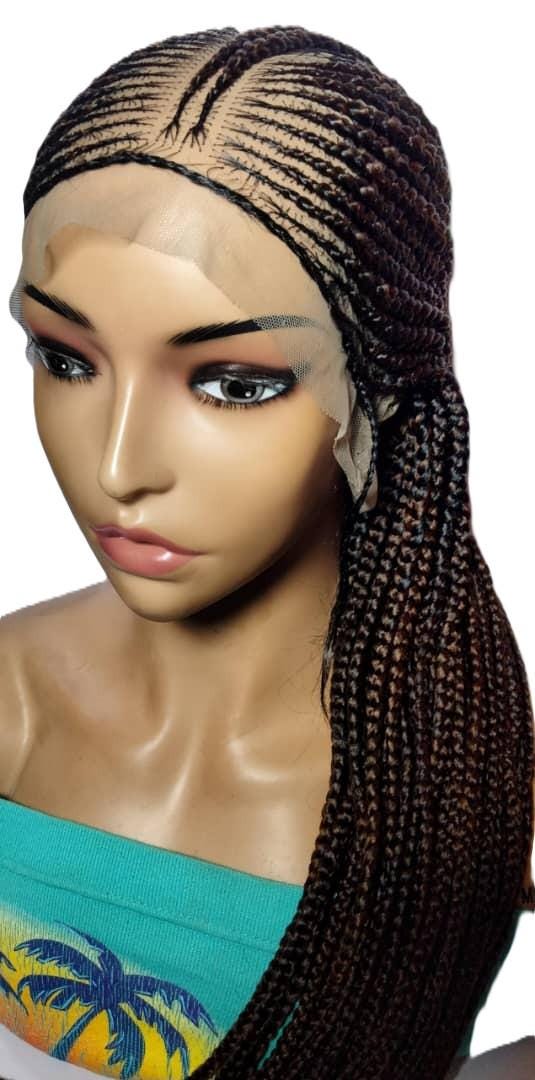 Handmade Cornrow Braided Wig: Full Lace with Baby Hair. Ghana Braids