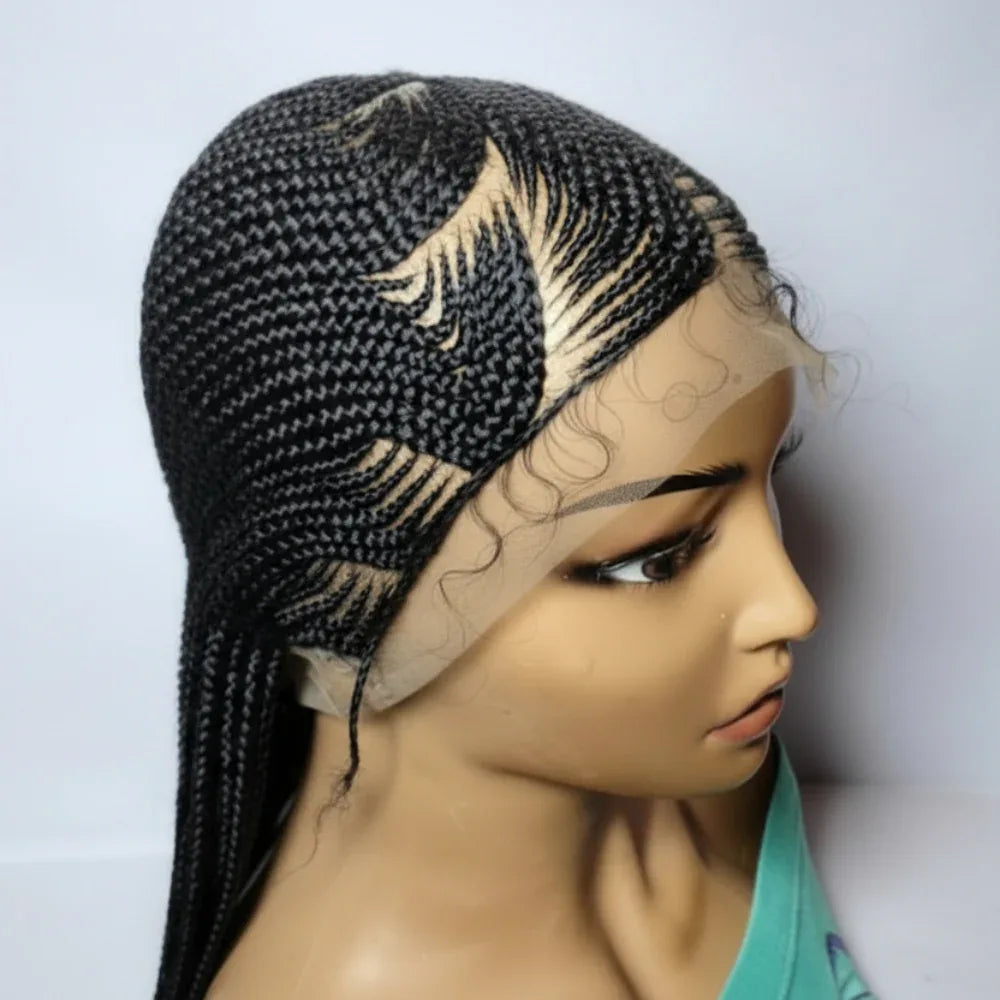 Braided Wig. Cornrow Braids. Full Lace Baby Hair. Lemonade Braids - EC Braided Wigs