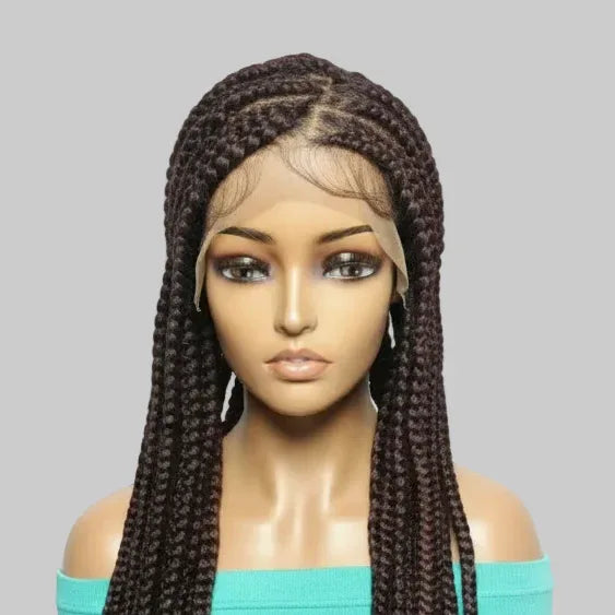 Large Cornrow Braided Wig: Handmade Lemonade Braids. Full Lace cap with Baby Hair - EC Braided Wigs