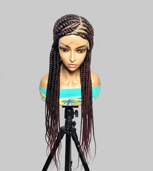 Large Cornrow Braided Wig: Handmade Lemonade Braids. Full Lace cap with Baby Hair - EC Braided Wigs