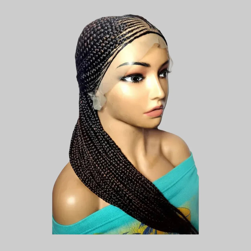 Handmade Cornrow Braided Wig: Full Lace with Baby Hair. Ghana Braids - EC Braided Wigs