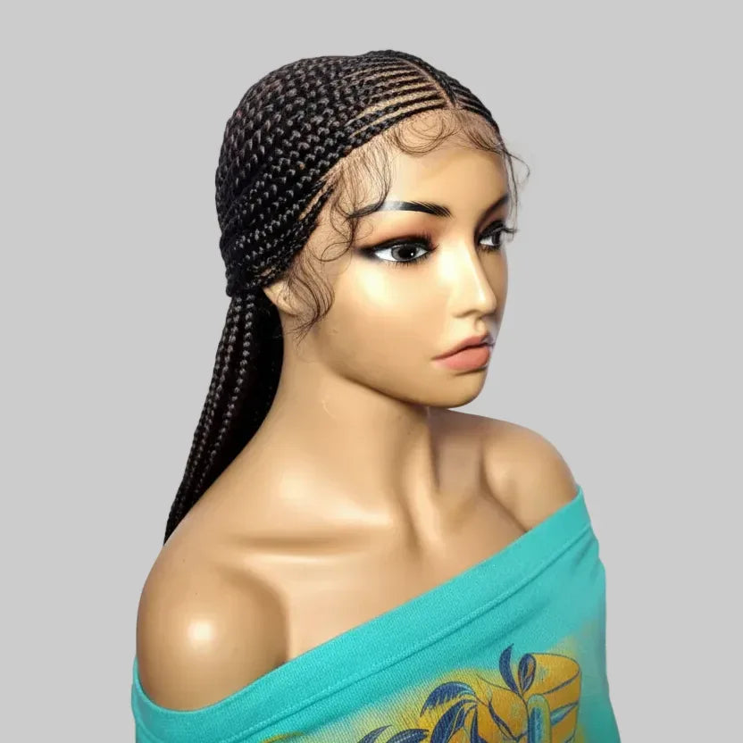 Handmade Cornrow Braided Wig: Full Lace with Baby Hair. Ghana Braids - EC Braided Wigs