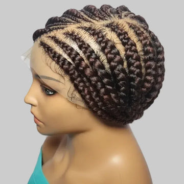 Large Cornrow Braided Wig: Handmade Lemonade Braids. Full Lace cap with Baby Hair - EC Braided Wigs
