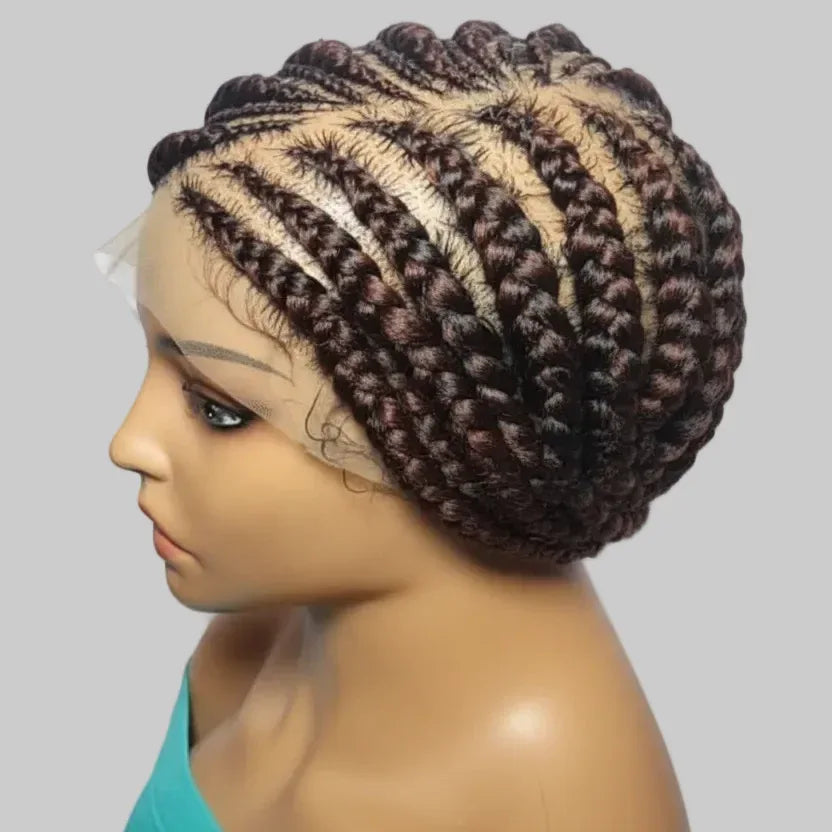 Large Cornrow Braided Wig: Handmade Lemonade Braids. Full Lace cap with Baby Hair - EC Braided Wigs