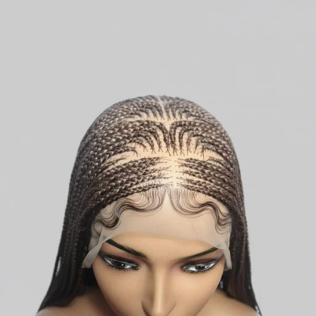 Cornrow Braids Braided Wig Lemonade Braids Full Lace with Baby Hair. 30in - EC Braided Wigs