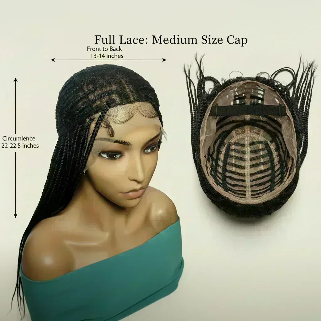 Knotless Box Braids. Full Lace with Baby Hair. - EC Braided Wigs