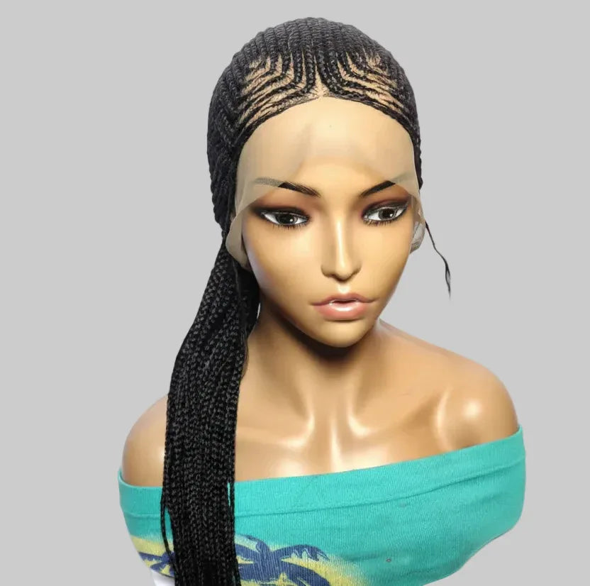 Handmade Cornrow Braided Wig with Individual Braids. - EC Braided Wigs