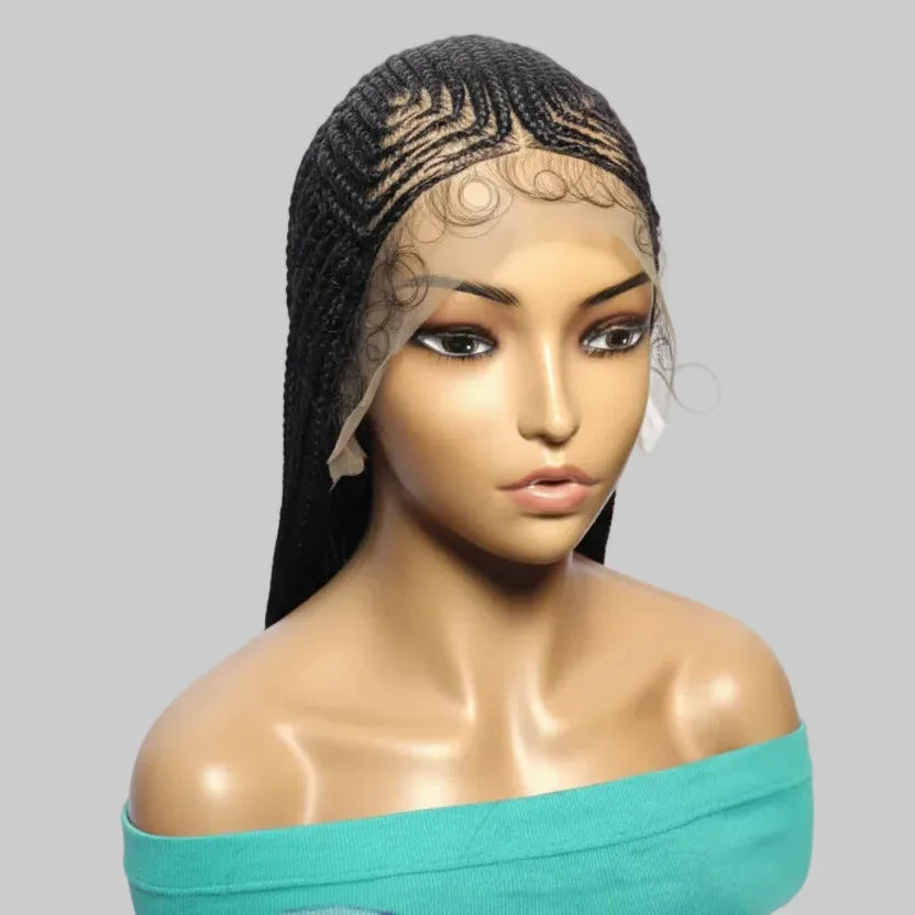Handmade Cornrow Braided Wig with Individual Braids. - EC Braided Wigs