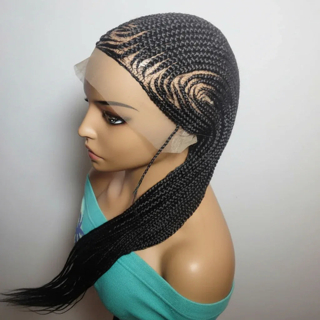 Braided Wig. Cornrow Braids. Full Lace with Baby Hair. Lemonade Braids. - EC Braided Wigs