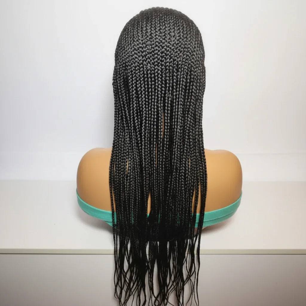 Handmade Cornrow Braided Wig with Individual Braids. - EC Braided Wigs