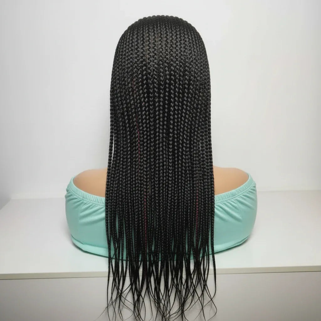 Handmade Cornrow Braided Wig with Individual Braids. - EC Braided Wigs
