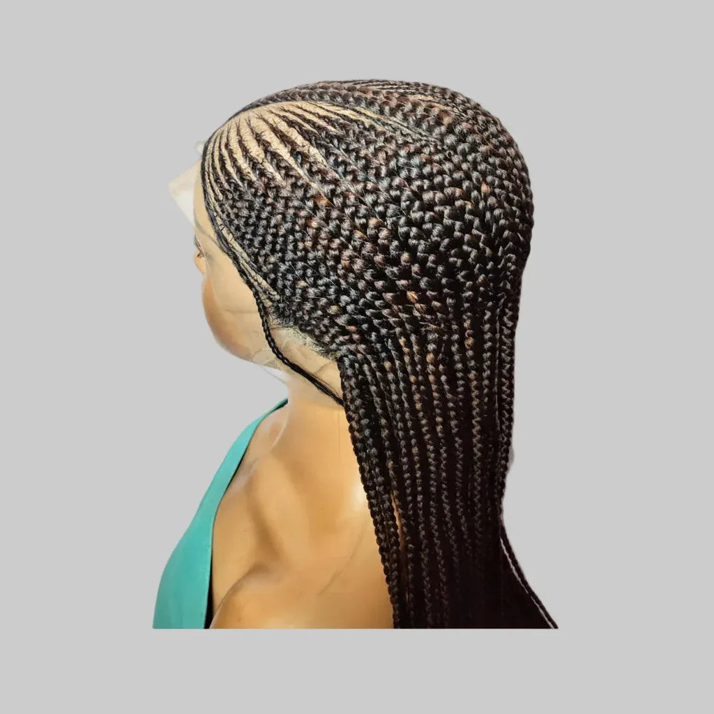 Handmade Cornrow Braided Wig: Full Lace with Baby Hair. Ghana Braids - EC Braided Wigs