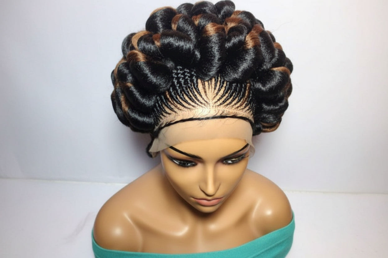 Large Twist Braids. Puff Braids, Protective Hair Styles