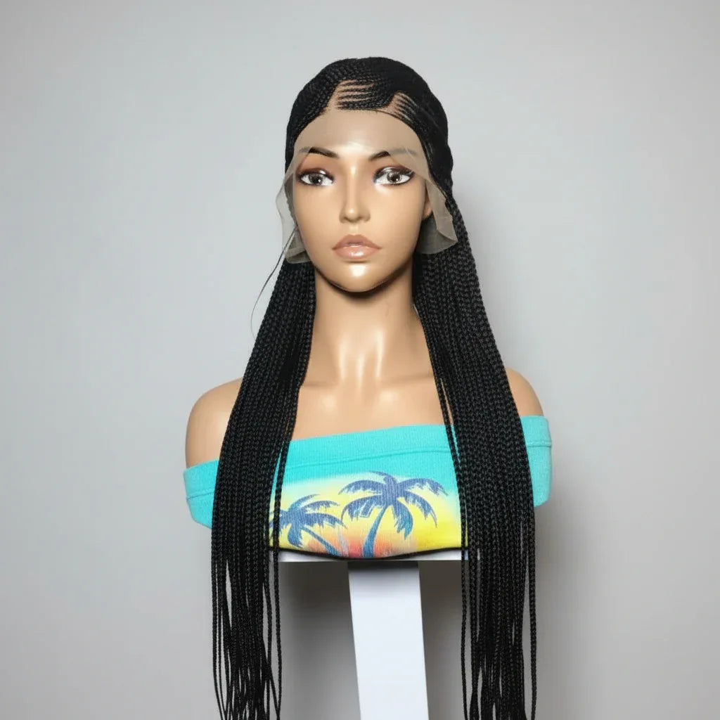 Braided Wig. Cornrow Braids. Full Lace Baby Hair. Lemonade Braids - EC Braided Wigs