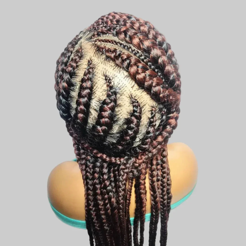 Large Cornrow Braided Wig: Handmade Lemonade Braids. Full Lace cap with Baby Hair - EC Braided Wigs