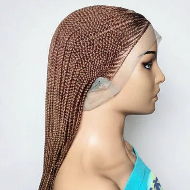 Braided Wig. Cornrow Braids with Knotless Box Braids. Full Lace Baby Hair. - EC Braided Wigs