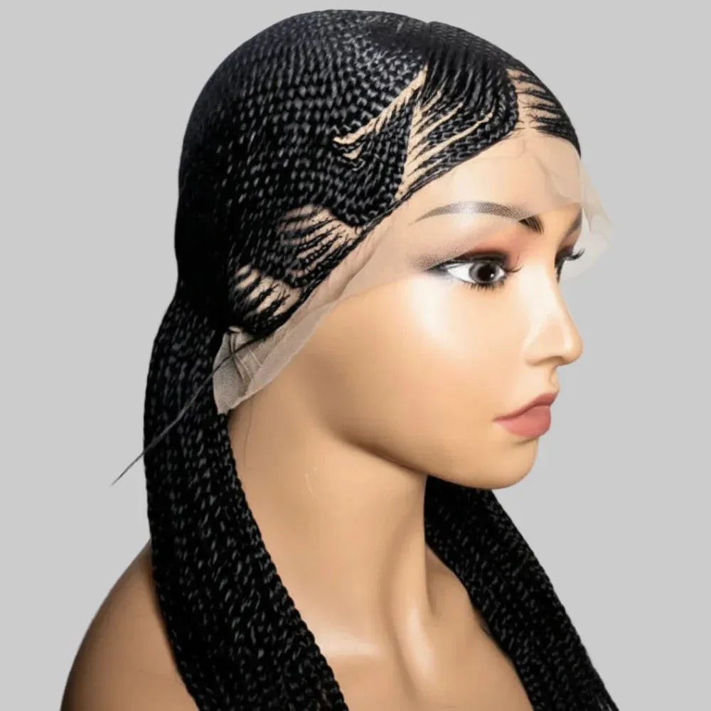 Braided Wig. Cornrow Braids. Full Lace Baby Hair. Lemonade Braids - EC Braided Wigs