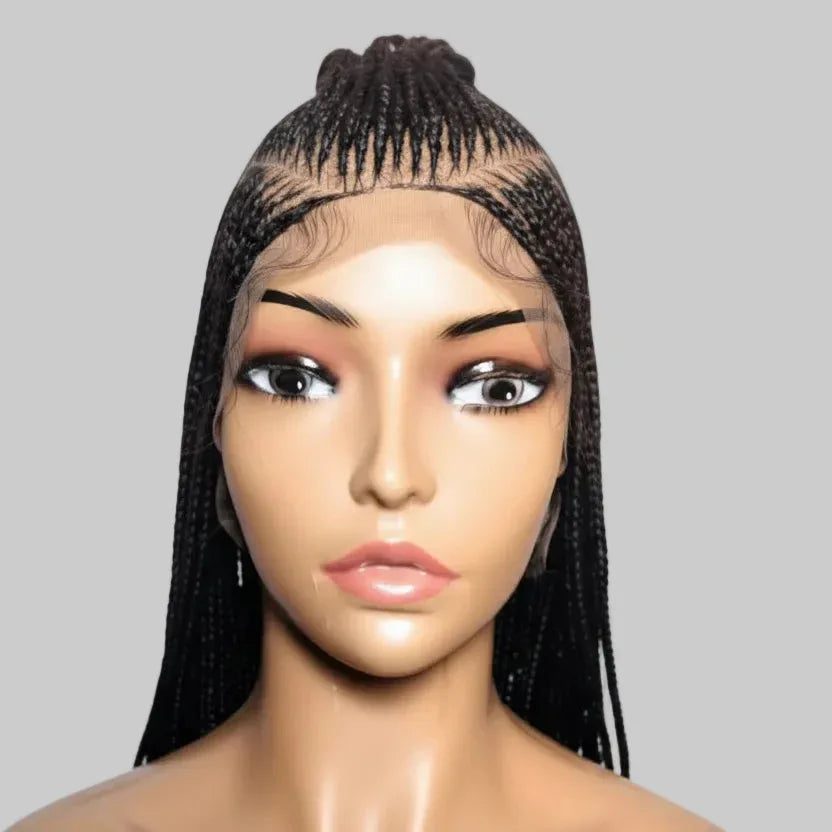 Mohawk Braided Wig. Full Lace Baby Hair Cornrow Braids. - EC Braided Wigs