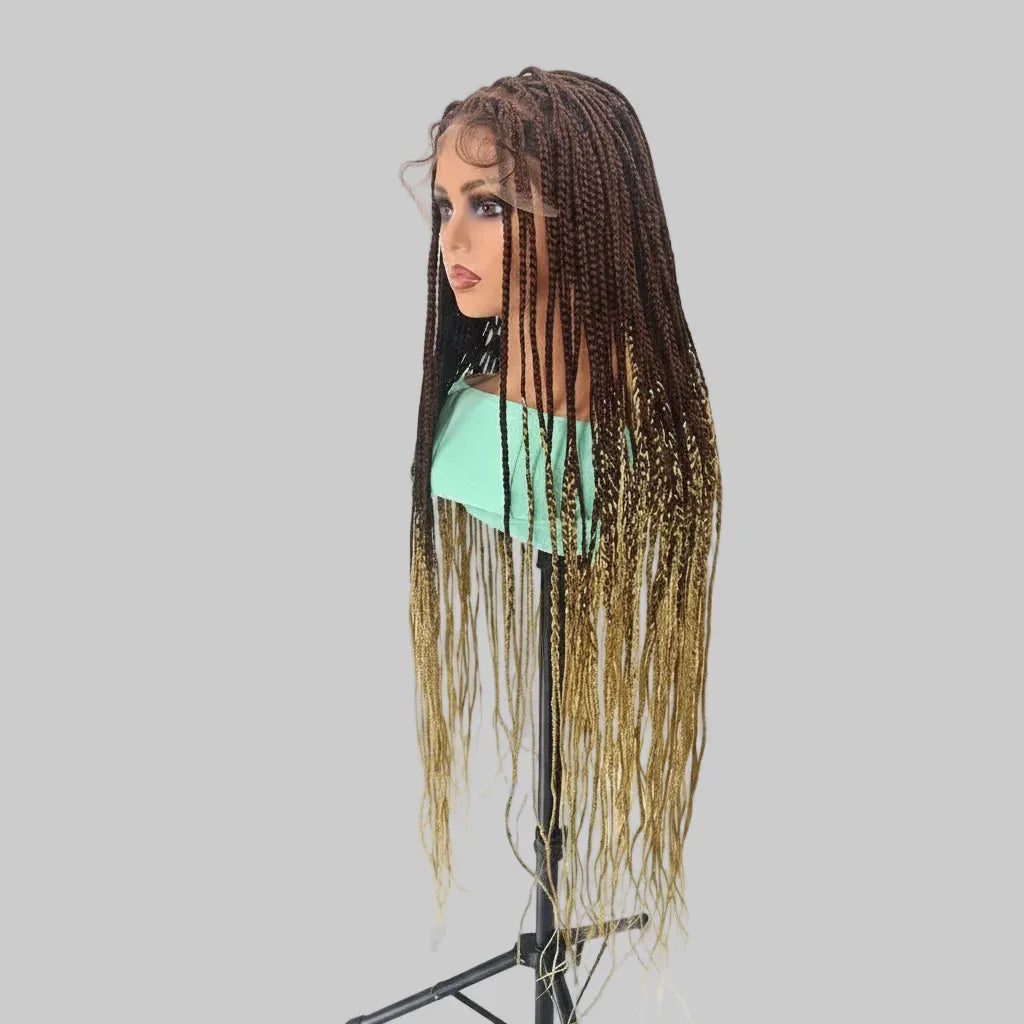 Knotless Box Braids. Full Lace with Baby Hair. Long Braided Wigs. - EC Braided Wigs