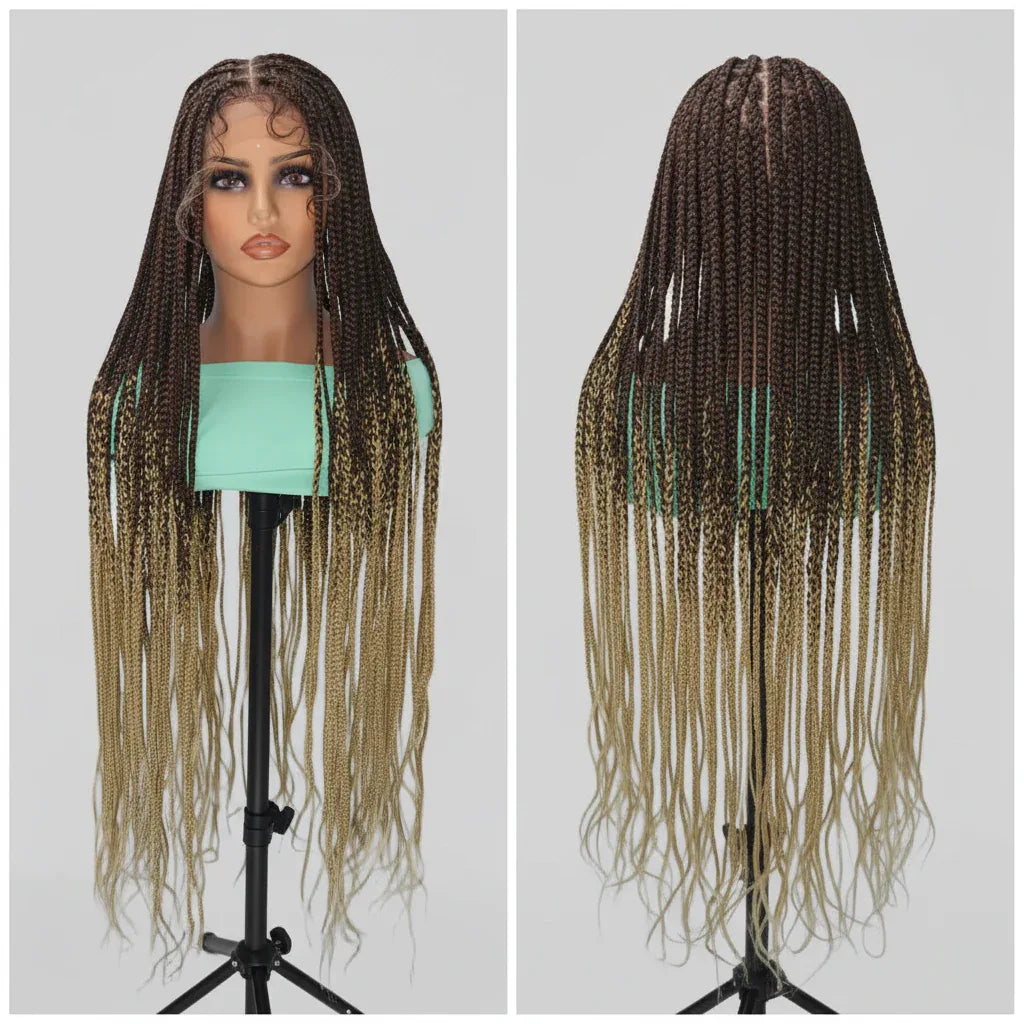 Knotless Box Braids. Full Lace with Baby Hair. Long Braided Wigs. - EC Braided Wigs