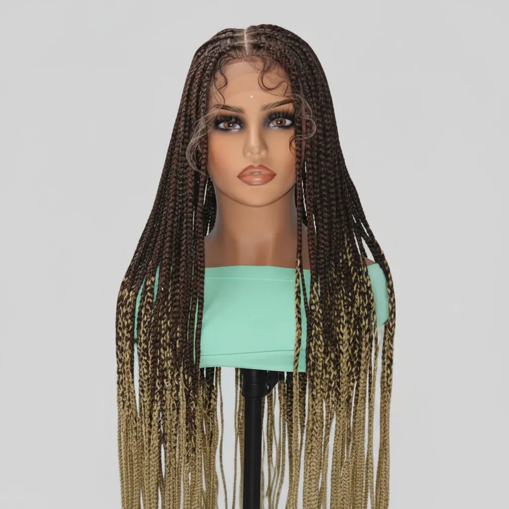 Knotless Box Braids. Full Lace with Baby Hair. Long Braided Wigs. - EC Braided Wigs