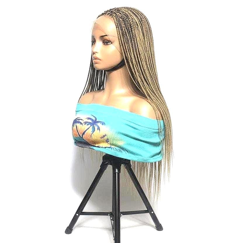 Micro Knotless Braids. Black and Golden Blonde. Full Lace Baby Hair.