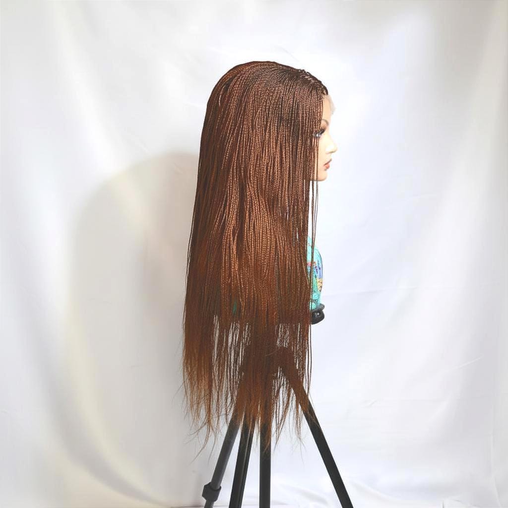 Micro Twist Braids. Frontal Lace Closure with Feather tips. Braided Wig