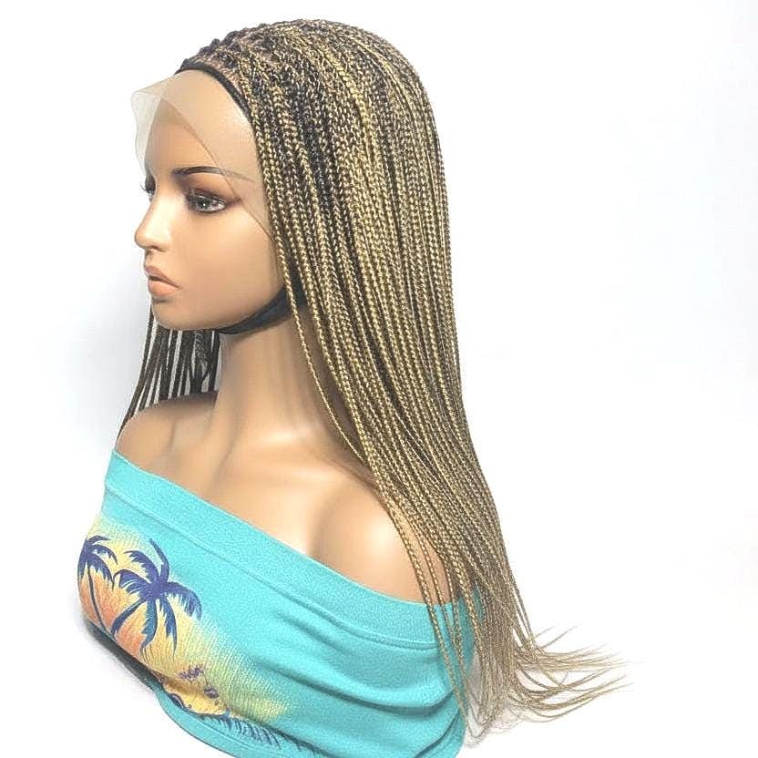 Micro Knotless Braids. Black and Golden Blonde. Full Lace Baby Hair.