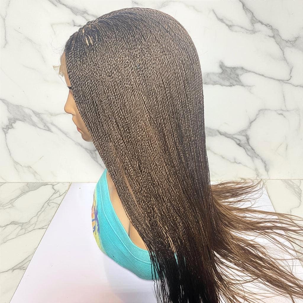 Micro Twist Braids. Frontal Lace Closure with Feather tips. Braided Wig