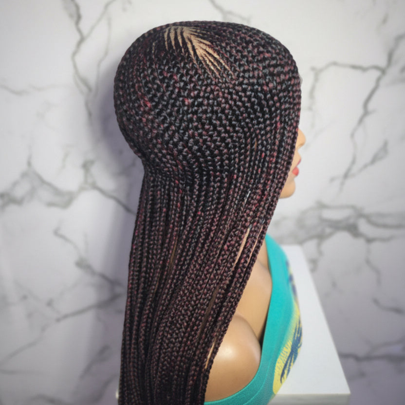 Handmade Side Lemonade Braids Braided Wig – Full Lace with Baby Hair