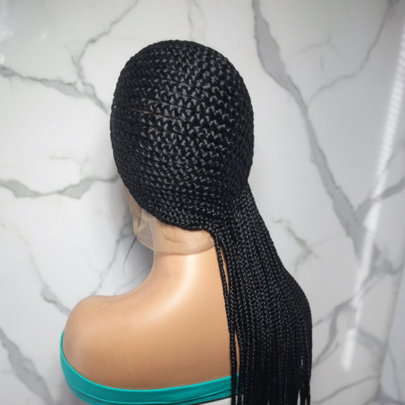 Handmade Side Lemonade Braids Braided Wig – Full Lace with Baby Hair