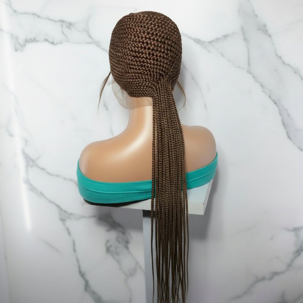 Handmade Side Lemonade Braids Braided Wig – Full Lace with Baby Hair