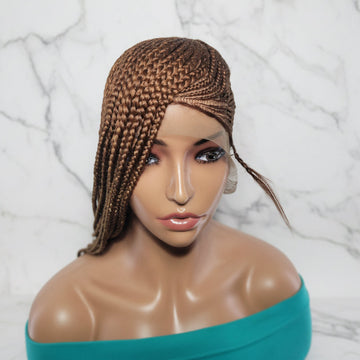 Handmade Side Lemonade Braids Braided Wig – Full Lace with Baby Hair