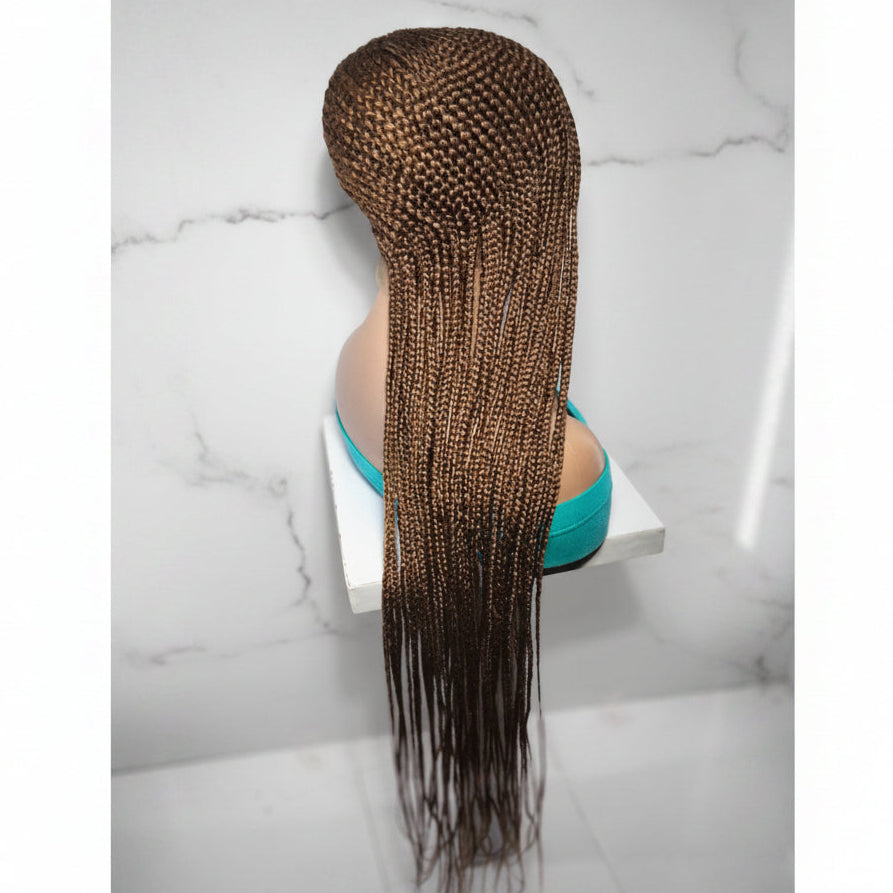 Handmade Side Lemonade Braids Braided Wig – Full Lace with Baby Hair