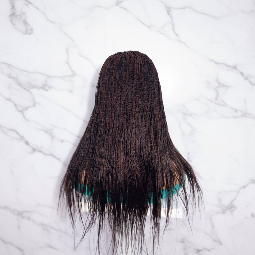 Micro Twist Knotless Braided Wig, Frontal Lace, Feather Tips